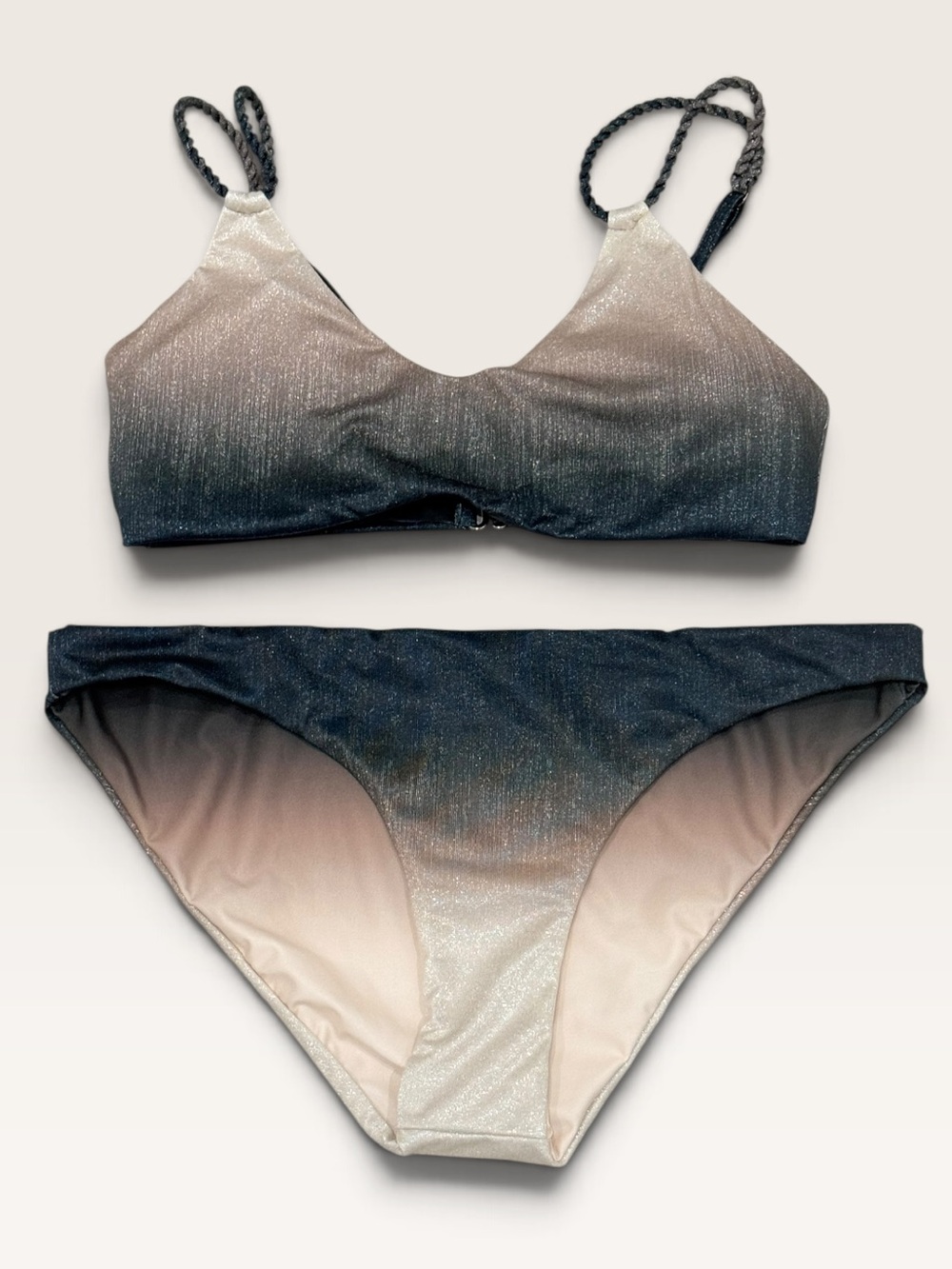 Maaji Winter Mist Liberally Bikini Top and Bottom Set Metallic Reversible - Picture 2 of 11